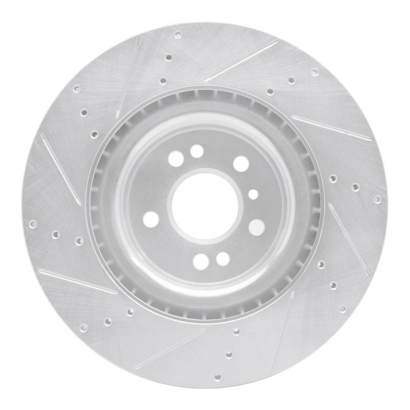 Mercedes-Benz GLE400 Brake Rotor (1) - Front Right - R1 Concepts - Drilled & Slotted - Silver - `12-`19
